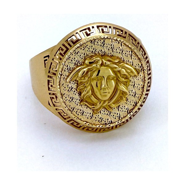 Anillo medusa circular de oro 18k talla 27